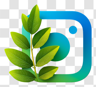 Instagram Logo - Instagram Logo With Leaf Design Transparent PNG