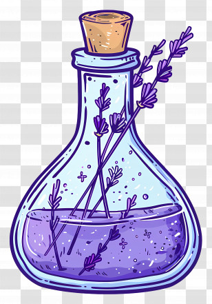 Lavender Potion Bottle - Illustration Of Lavender Potion Bottle Transparent PNG