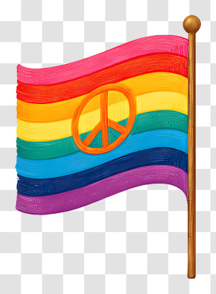 Peace Flag - Rainbow Peace Flag Transparent PNG