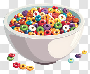 Cereal Day - Bowl Of Colorful Cereal Illustration Transparent PNG