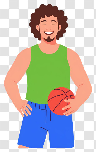 Man Playing Basketball - Basketball Player In Green And Blue Outfit Transparent PNG