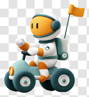 Astronaut Riding Rover In Space - Cartoon Astronaut On A Vehicle Transparent PNG