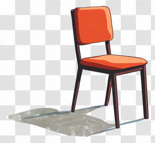 Chair - Bright Red Chair With Shadow Illustration Transparent PNG