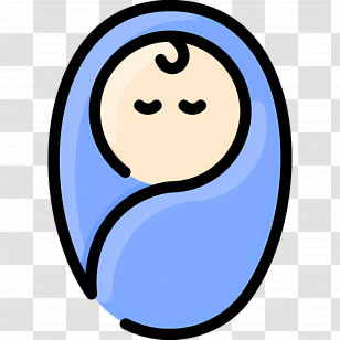 Infant - Swaddled Baby In Blue Blanket Transparent PNG