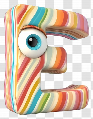 Funny Letter E - 3D Letter E With Eye Transparent PNG
