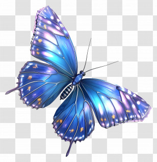 Animated Butterfly - Blue Butterfly Illustration Transparent PNG