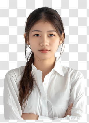 Asian Business Woman - Confident Woman In White Shirt Transparent PNG