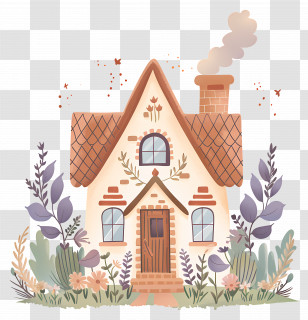 Autumn House - Cute Doodle House Illustration Transparent PNG