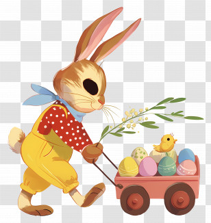 Easter Bunny - Easter Bunny With Eggs Transparent PNG