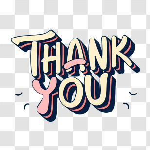 Thank You - Creative Thank You Typography Design Transparent PNG