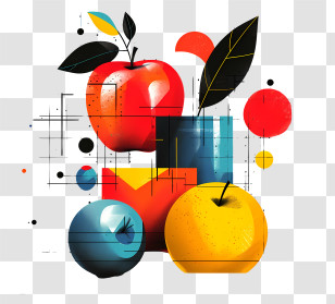 Back To School Background - Abstract Fruit Art Transparent PNG