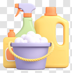 Household Cleaning Supplies - Cute Cleaning Supplies Set Transparent PNG