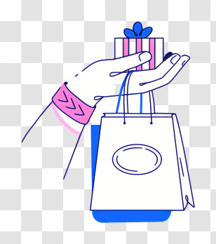 Shopping Bag - Hand Holding Gift Bag Transparent PNG