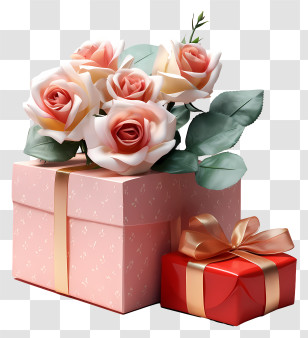 Gift Box - Elegant Gift Boxes With Roses For Special Occasions Transparent PNG