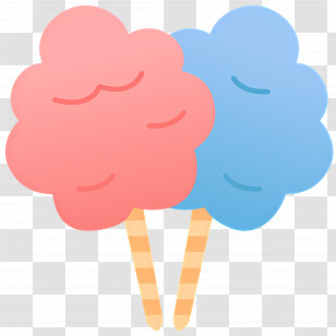 Cotton Candy - Pink And Blue Cotton Candy Illustration Transparent PNG