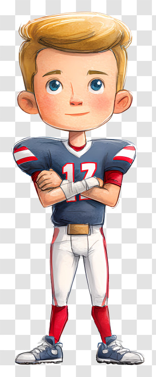 American American Football Quarterback - Young Football Player Standing Transparent PNG