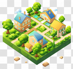 Land Real Estate - Miniature Neighborhood With Houses Transparent PNG