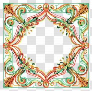 Line Art - Ornate Decorative Frame Illustration Transparent PNG