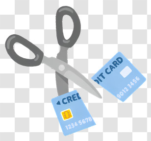 Clipart - Cutting A Credit Card With Scissors Transparent PNG