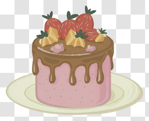 Chocolate Cake - Strawberry Chocolate Cake Transparent PNG