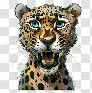 Leopard - Realistic Leopard Face Illustration Transparent PNG