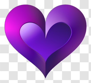 Emoji - Stylish Purple Heart Symbol Transparent PNG