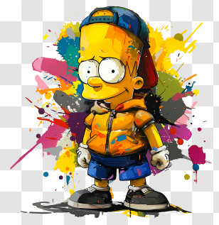Simpsons - Bart Simpson With Colorful Background Transparent PNG