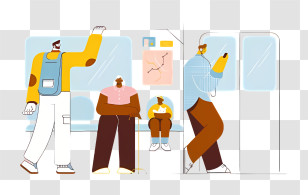 Public Transportation - People In A Subway Transparent PNG