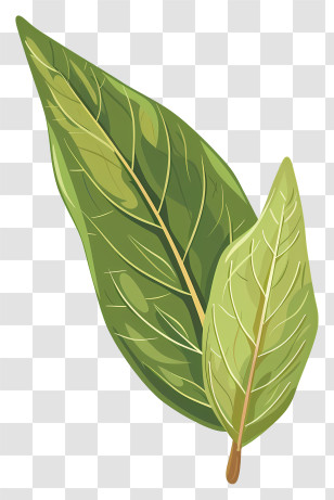 Cherry Laurel Leaf - Two Green Leaves Illustration Transparent PNG