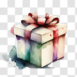 Watercolor Gift Box
 - Watercolor Gift Box With Ribbon Transparent PNG