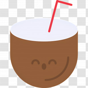 Coconut Drink - Coconut Drink With Straw Transparent PNG