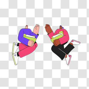 Web - Cartoon People With Books Transparent PNG