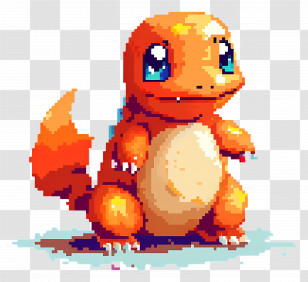 Pokemon Pixel - Charmander Pixel Art Transparent PNG