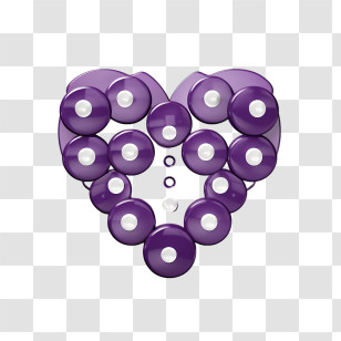 Purple Heart Day - Purple Heart Made Of Circular Shapes Transparent PNG