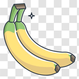 Cartoon Bananas - Illustration Of Two Yellow Bananas Transparent PNG