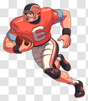 American Football Player - American Football Player Running With Ball Transparent PNG