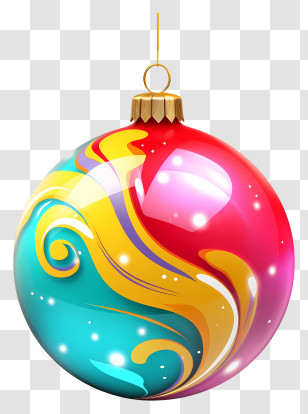 Christmas Ornament - Bright And Colorful Christmas Ornament Ball Transparent PNG