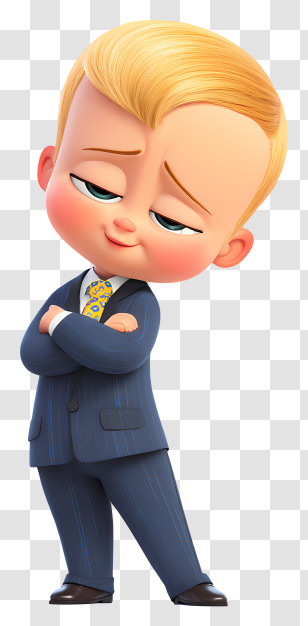Boss Baby - Confident Baby In Business Suit Transparent PNG