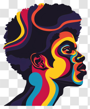 Black History Month - Colorful Abstract Portrait Art Transparent PNG