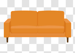 Icon - Orange Sofa Illustration Transparent PNG