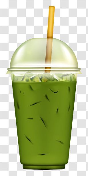 Plastic Cup - Iced Green Drink In A Cup Transparent PNG