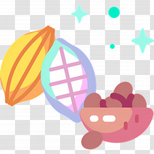 Cocoa Bean - Colorful Cocoa Pod And Beans Transparent PNG