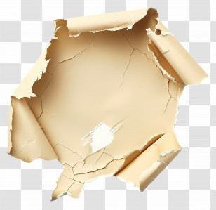 Hole Ripped Paper - Antique Torn Beige Paper Texture Transparent PNG