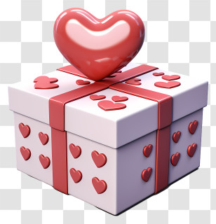 Gift Box - Heart-Themed Gift Box With Love Decorations Transparent PNG