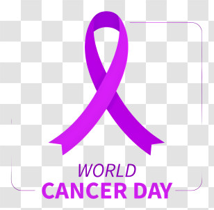 World Cancer Day - World Cancer Day Purple Awareness Ribbon Transparent PNG