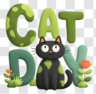 Global Cat Day - Cat Day Celebration Text Transparent PNG