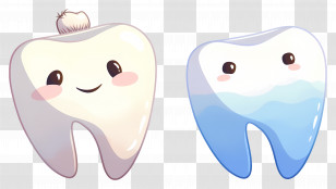 Cute Teeth - Cute Cartoon Teeth Characters Illustration Transparent PNG
