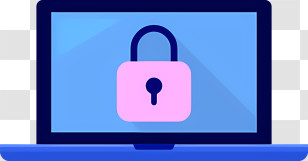 It - Laptop With Lock Icon For Cybersecurity Concept Transparent PNG