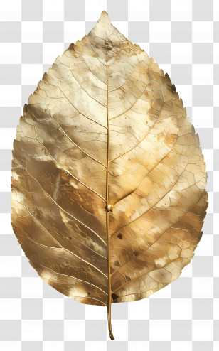 Gold Leaf - Gold-Colored Decorative Leaf Ornament Transparent PNG