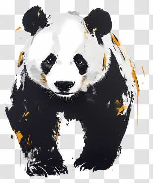 Panda Bear - Artistic Giant Panda Illustration Transparent PNG